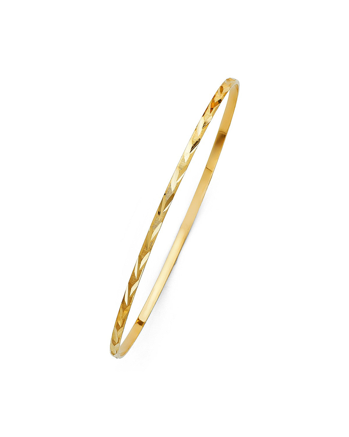 14K Yellow Gold 2mm Solid Bangle (GL-0122)