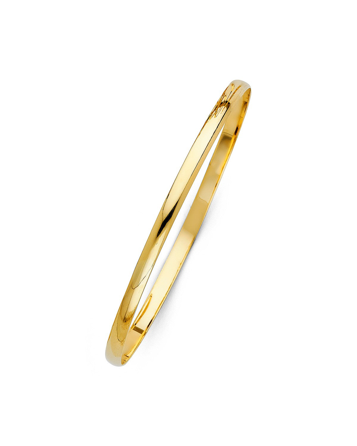 14K Yellow Gold 4mm Solid Bangle (GL-0123)