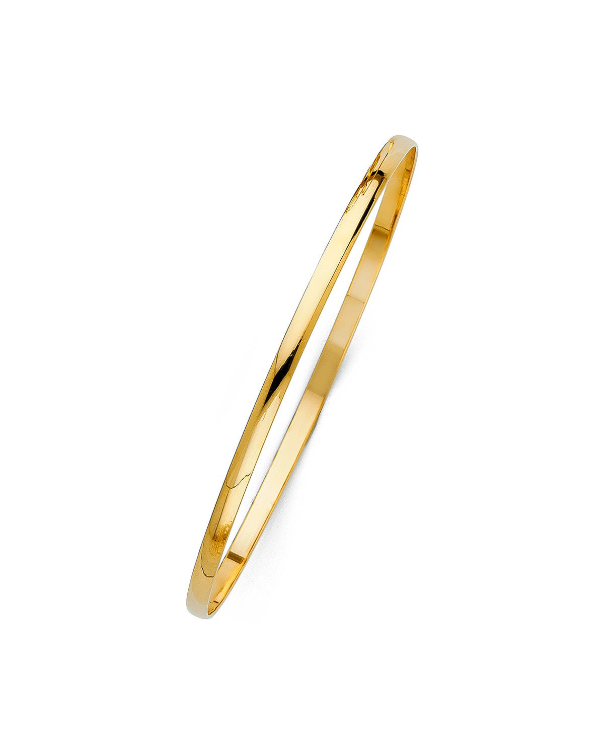 14K Yellow Gold 3mm Solid Bangle (GL-0124)
