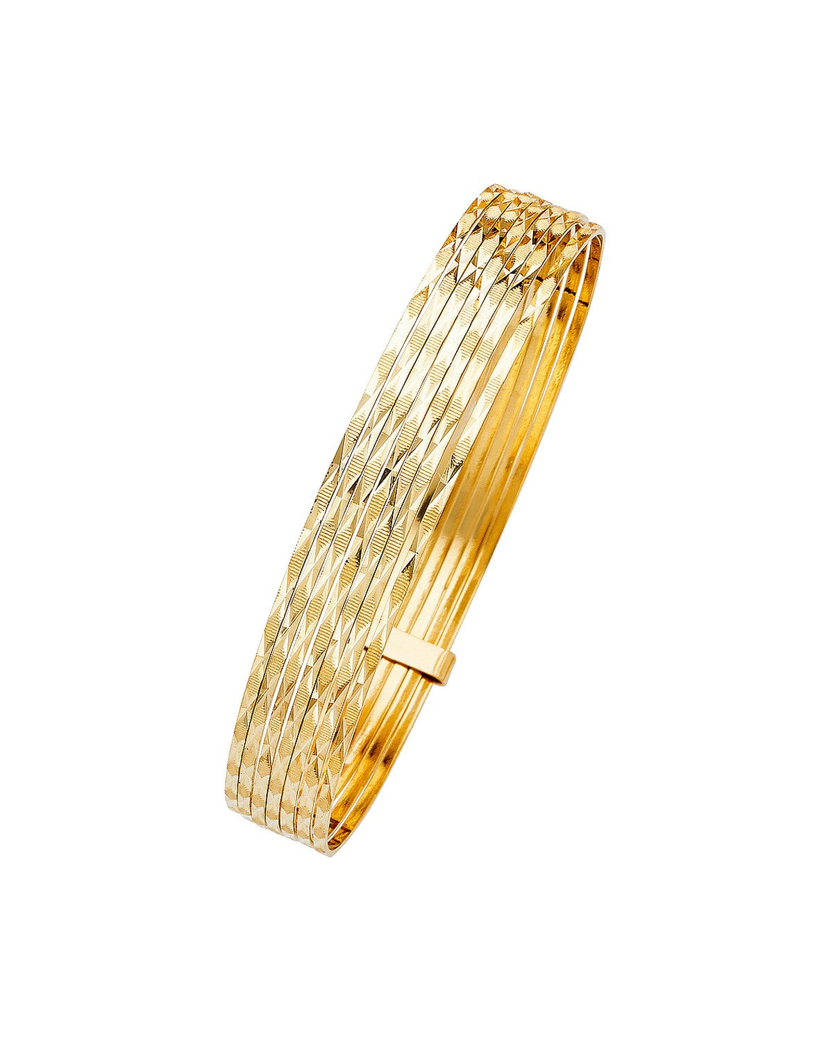 14K Yellow Gold 7Days Solid Bangle (GL-0132)