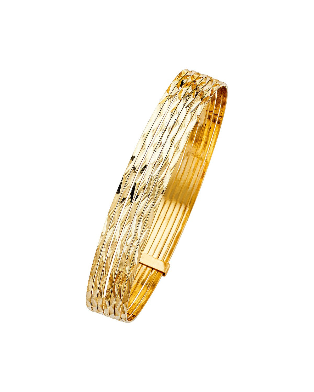 14K Yellow Gold 7Days Solid Bangle (GL-0134)