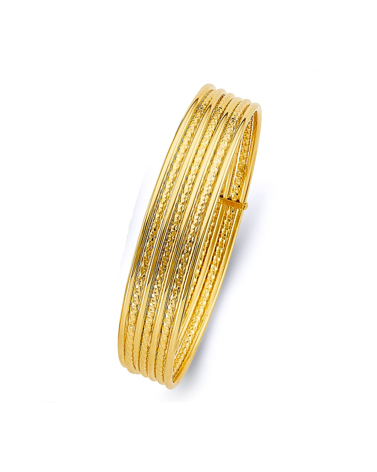 14K Yellow Gold 7Days Hollow Bangle (GL-0149)