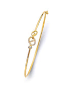 14K Yellow Gold CZ Light Flexible Bangle (GL-0176)