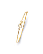 14K Yellow Gold CZ Light Flexible Bangle (GL-0176)