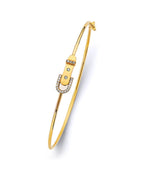 14K Yellow Gold CZ Light Flexible Bangle (GL-0177)