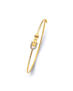 14K Yellow Gold CZ Light Flexible Bangle (GL-0177)