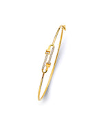 14K Yellow Gold CZ Light Flexible Bangle (GL-0178)