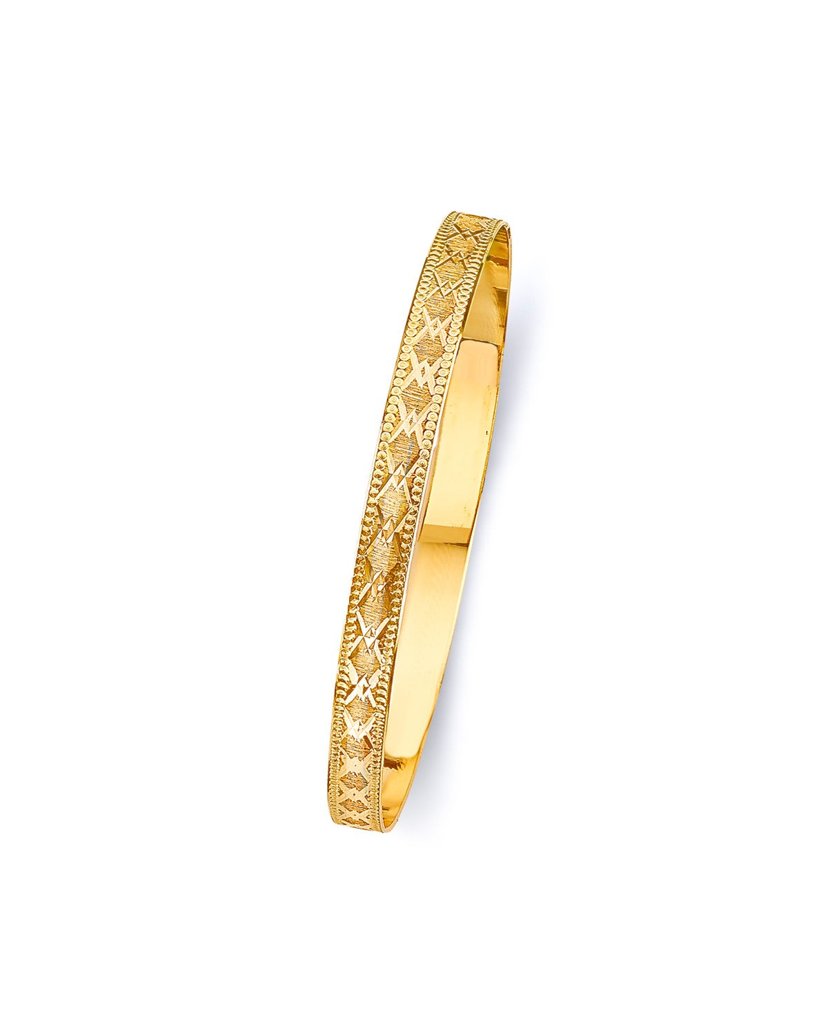 14K Yellow Gold 6mm Solid Bangle (GL-0179)