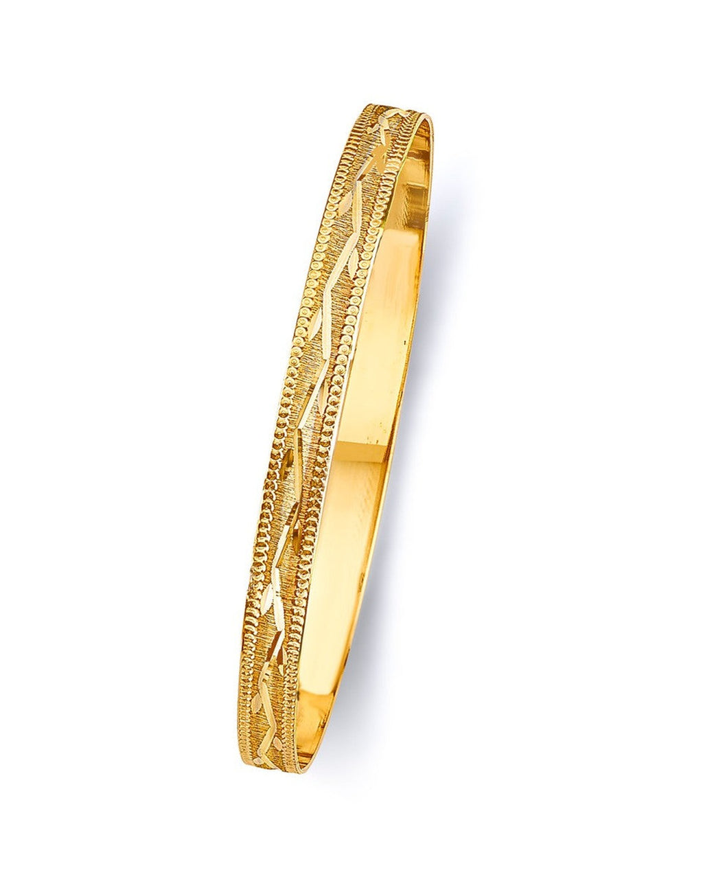 14K Yellow Gold 6mm Solid Bangle (GL-0180)