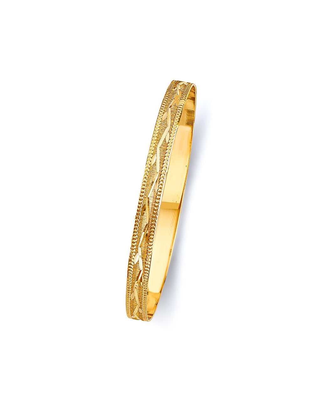 14K Yellow Gold 6mm Solid Bangle (GL-0180)