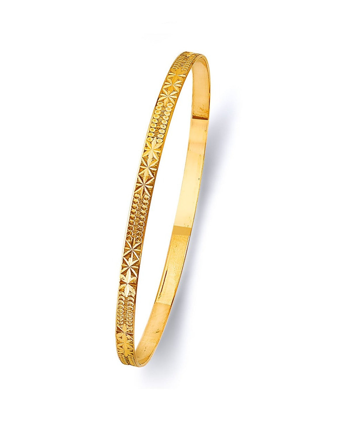 14K Yellow Gold 3.5mm Solid Bangle (GL-0182)