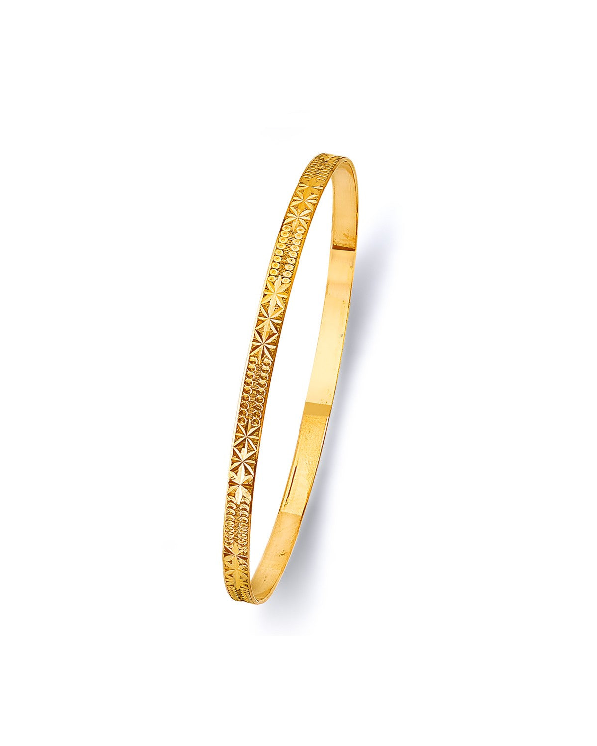 14K Yellow Gold 3.5mm Solid Bangle (GL-0182)