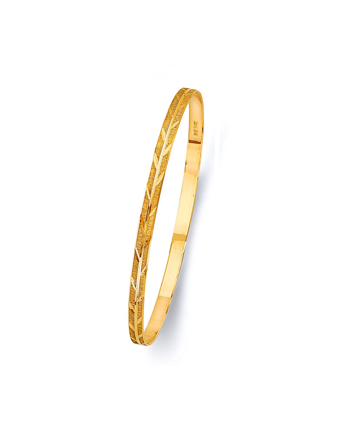 14K Yellow Gold 3.5mm Solid Bangle (GL-0184)