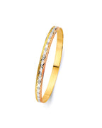 14K Yellow Gold 3C 6mm Solid Bangle (GL-0186)
