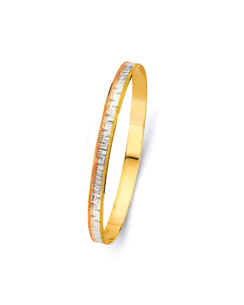 14K Yellow Gold 3C 6mm Solid Bangle (GL-0187)