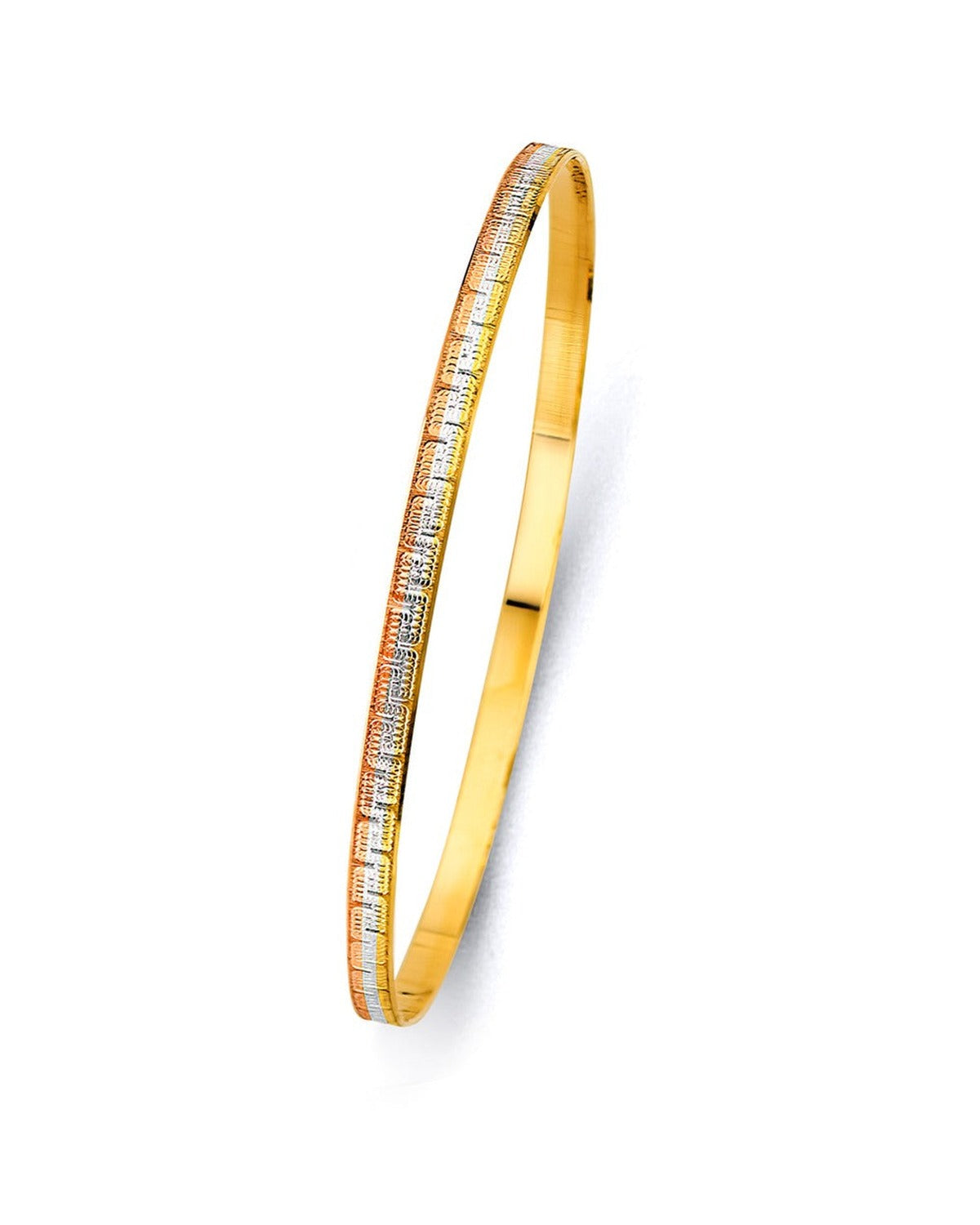 14K Yellow Gold 3C 3.5mm Solid Bangle (GL-0188)
