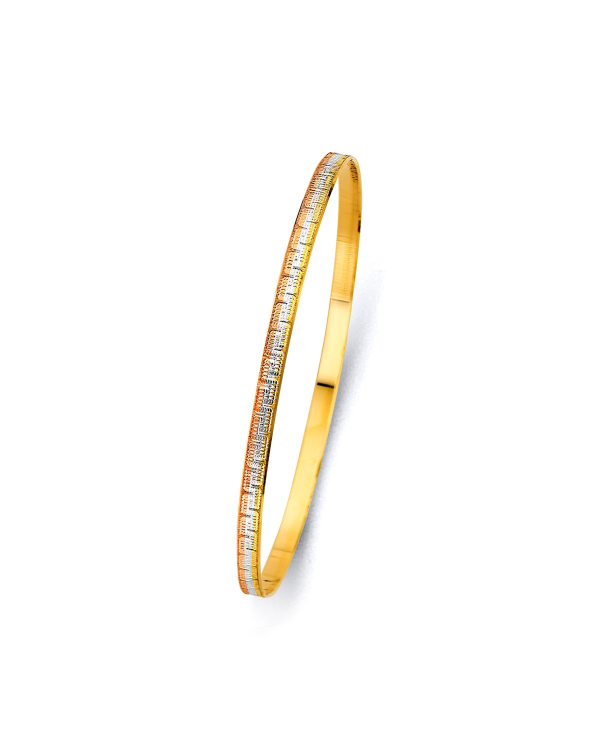 14K Yellow Gold 3C 3.5mm Solid Bangle (GL-0188)