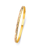 14K Yellow Gold 3C 3.5mm Solid Bangle (GL-0189)