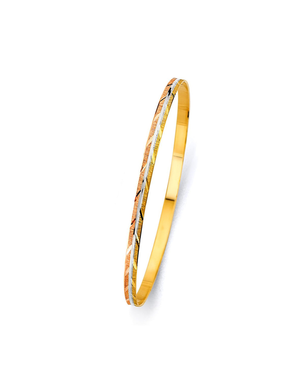 14K Yellow Gold 3C 3.5mm Solid Bangle (GL-0189)