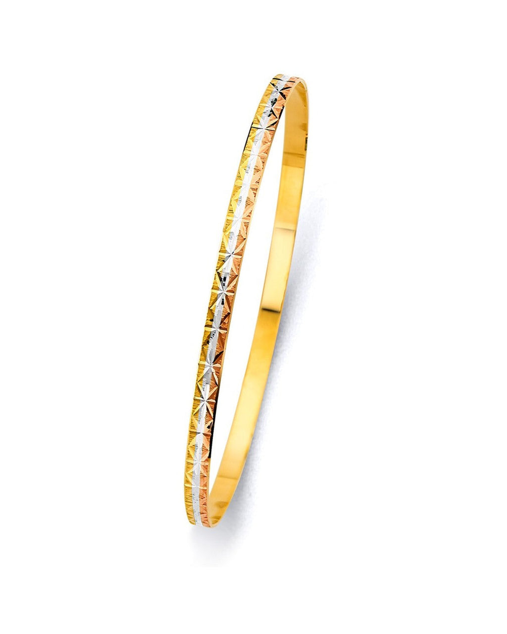 14K Yellow Gold 3C 3.5mm Solid Bangle (GL-0190)