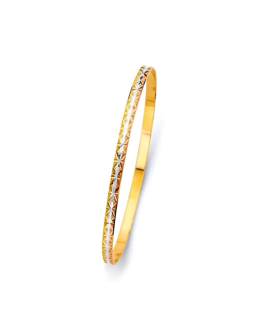 14K Yellow Gold 3C 3.5mm Solid Bangle (GL-0190)