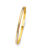 14K Yellow Gold 3C 3.5mm Solid Bangle (GL-0191)