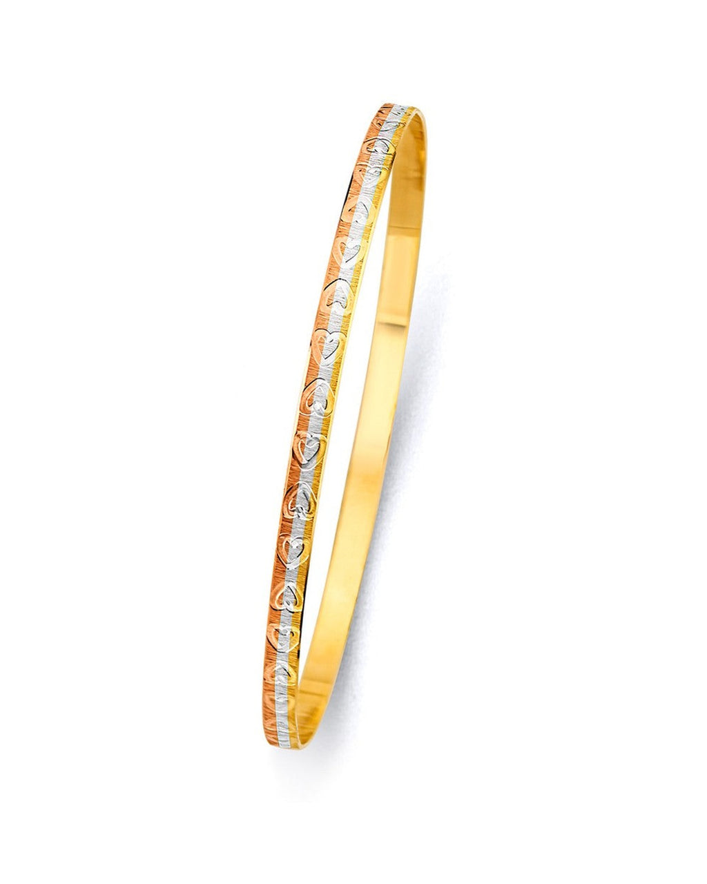 14K Yellow Gold 3C 3.5mm Solid Bangle (GL-0192)