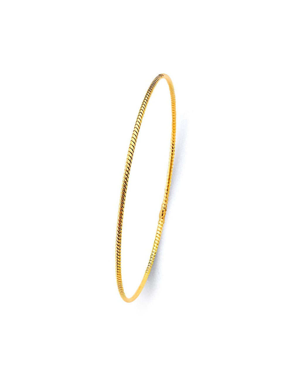 14K Yellow Gold 1.5mm Light Braided Bangle (GL-0201)