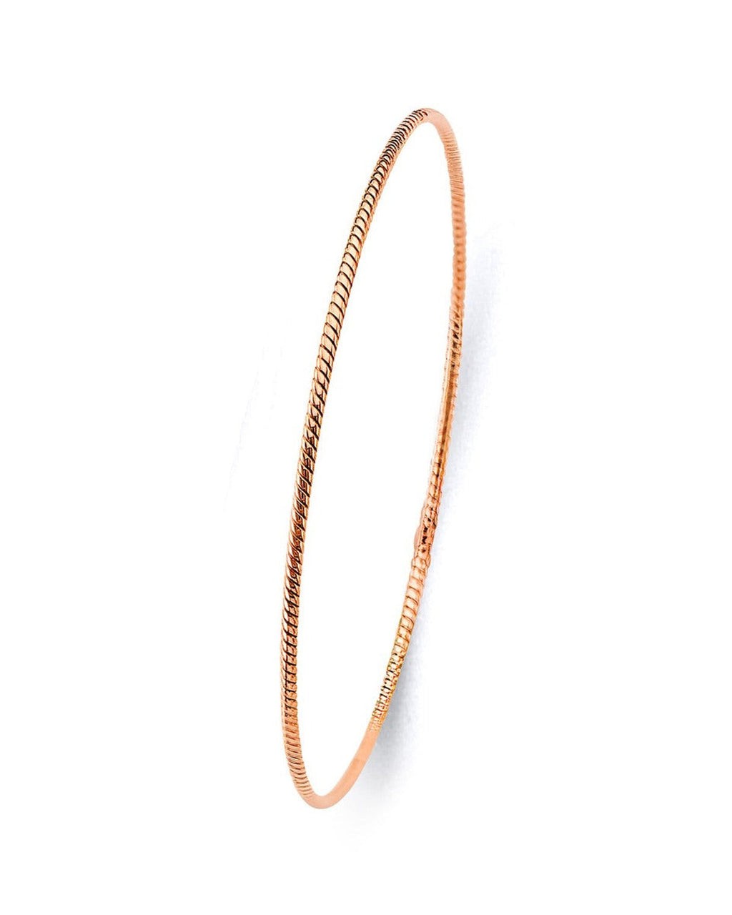 14K Rose Gold Pink 1.5mm Light Braided Bangle (GL-0203)