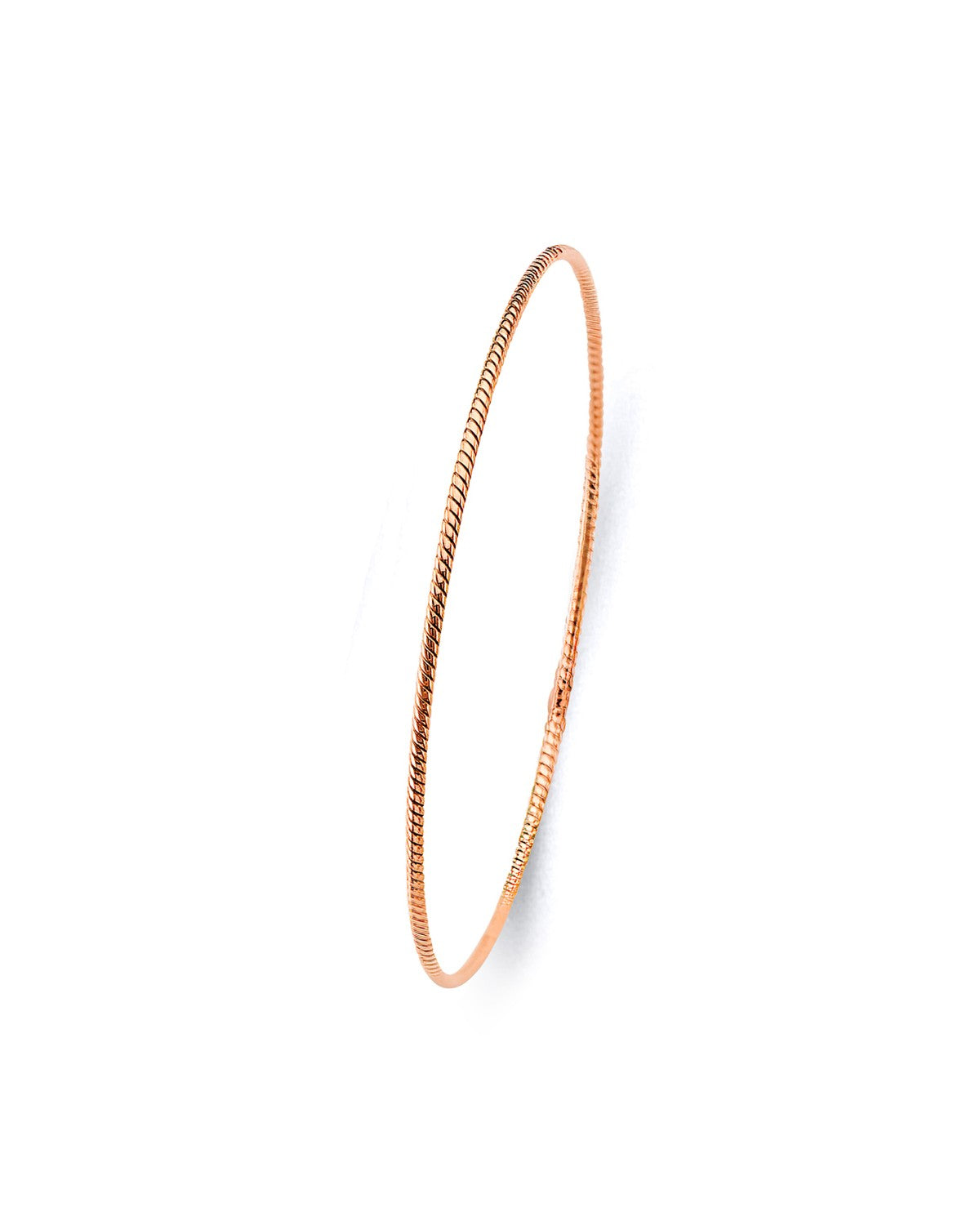 14K Rose Gold Pink 1.5mm Light Braided Bangle (GL-0203)
