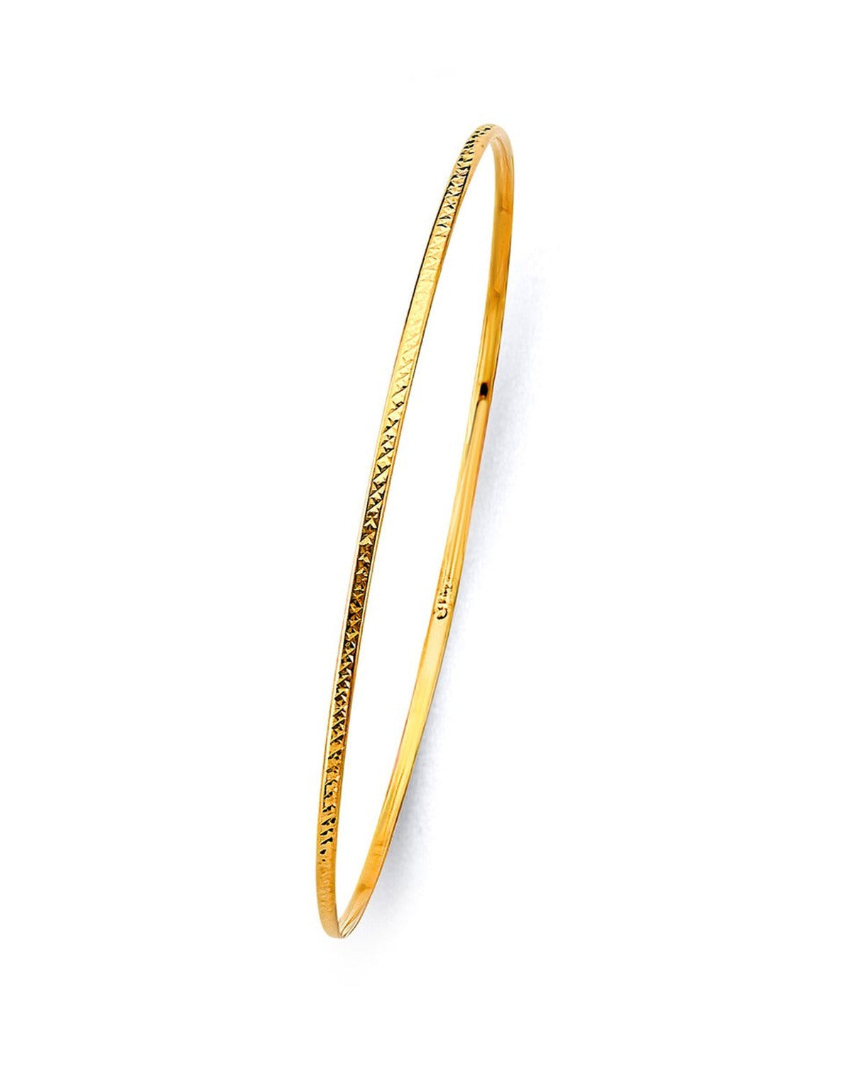 14K Yellow Gold 1.5mm Light DC Bangle (GL-0204)