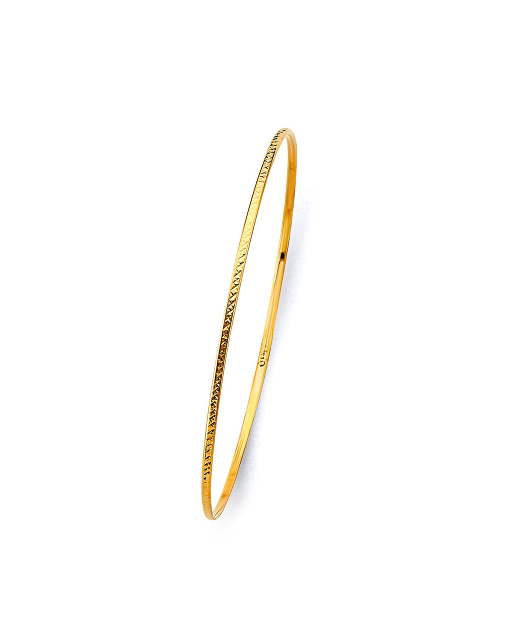 14K Yellow Gold 1.5mm Light DC Bangle (GL-0204)