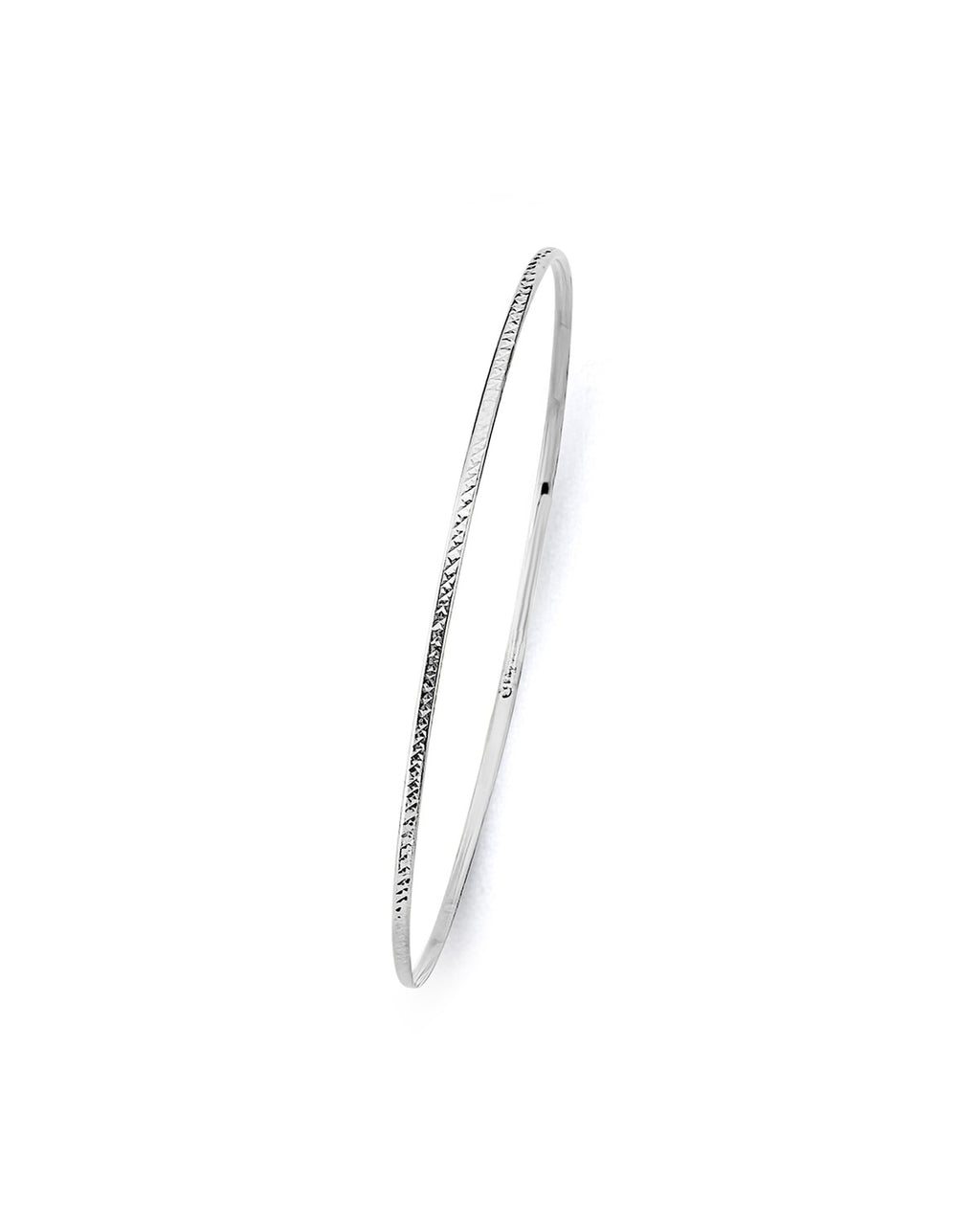 14K White Gold 1.5mm Light DC Bangle (GL-0205)