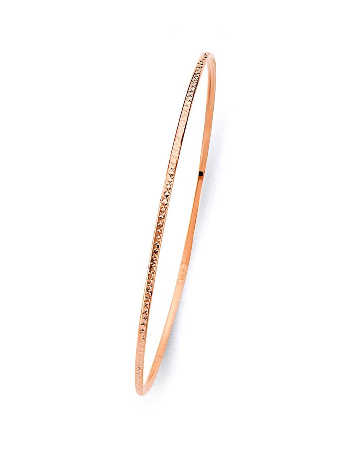 14K Rose Gold Pink 1.5mm Light DC Bangle (GL-0206)