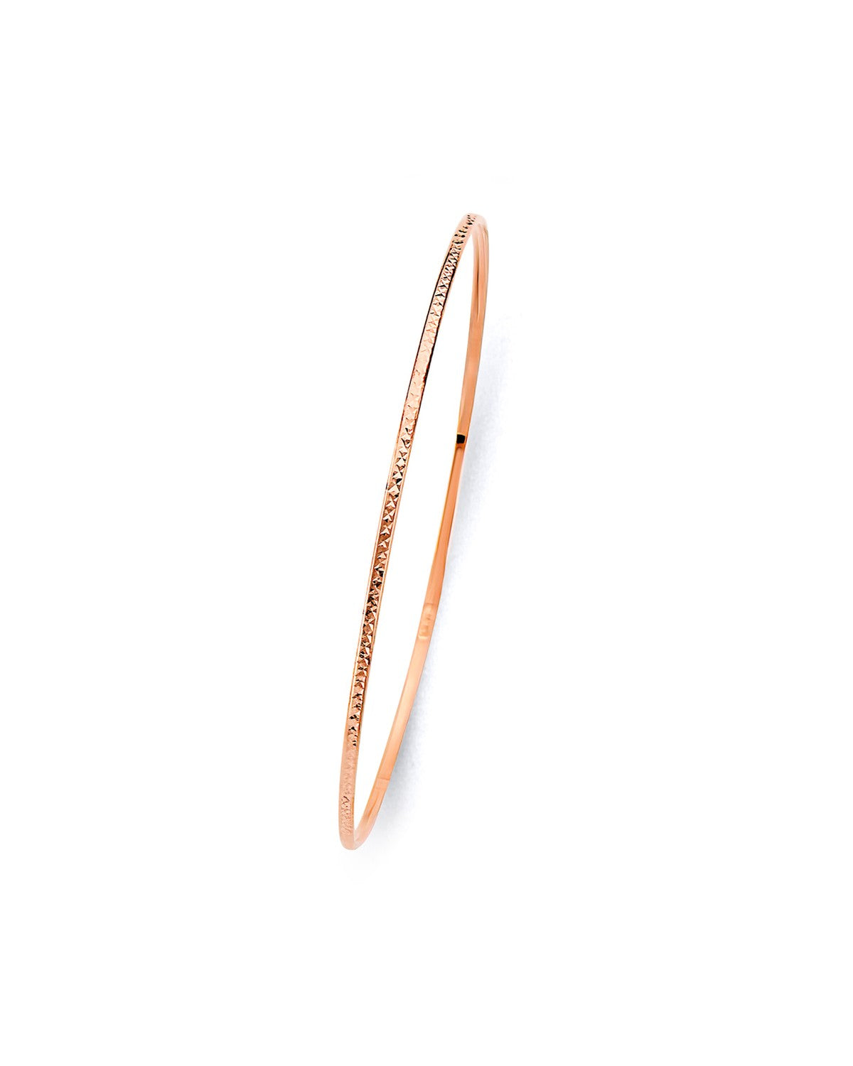 14K Rose Gold Pink 1.5mm Light DC Bangle (GL-0206)