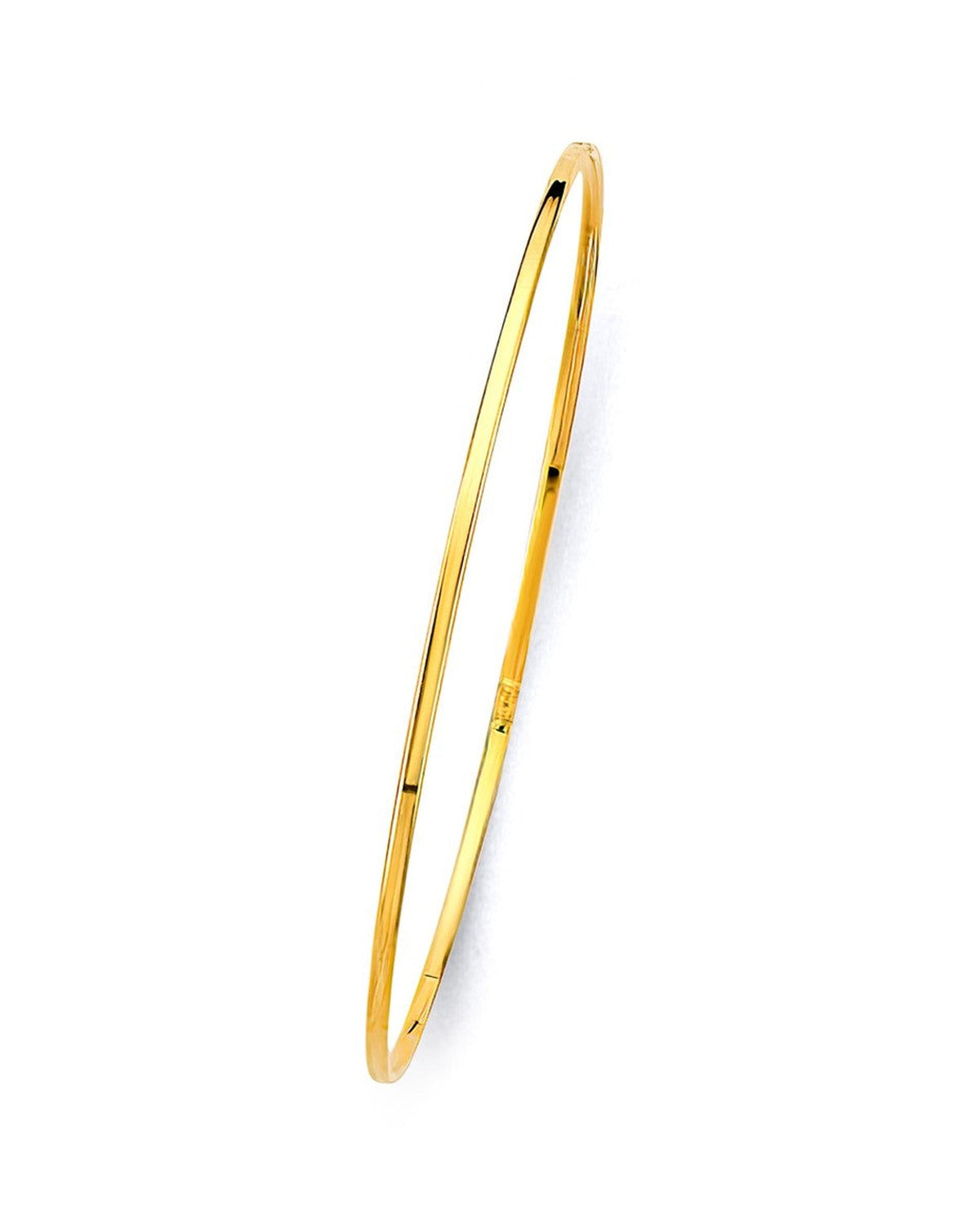 14K Yellow Gold 1.5mm Light Plain Bangle (GL-0207)