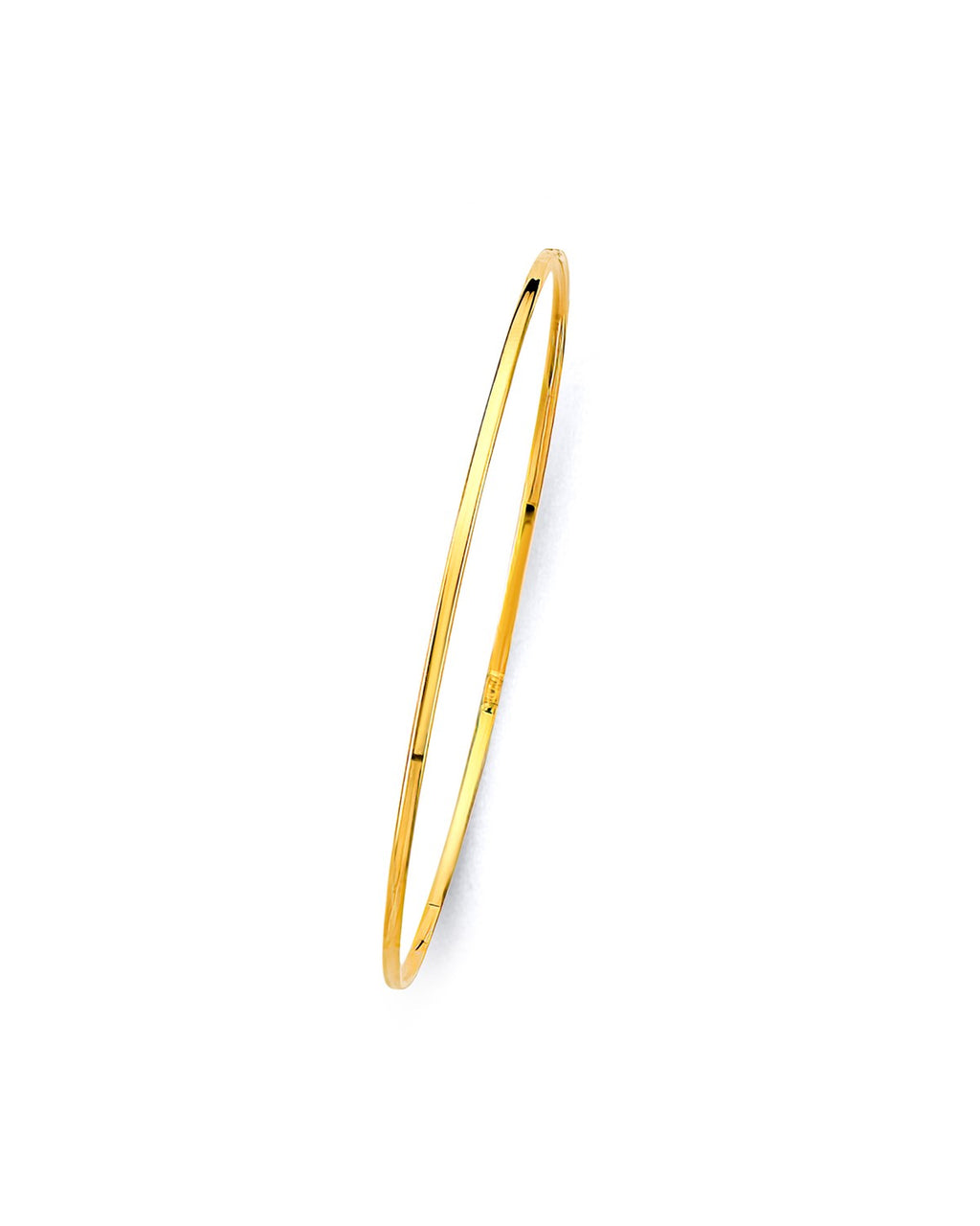 14K Yellow Gold 1.5mm Light Plain Bangle (GL-0207)