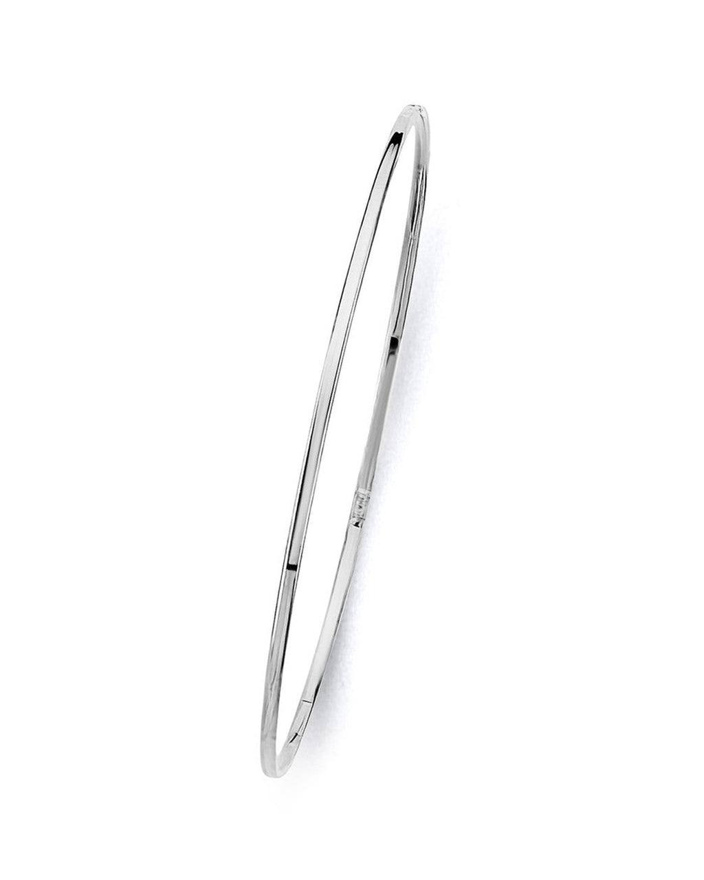 14K White Gold 1.5mm Light Plain Bangle (GL-0208)