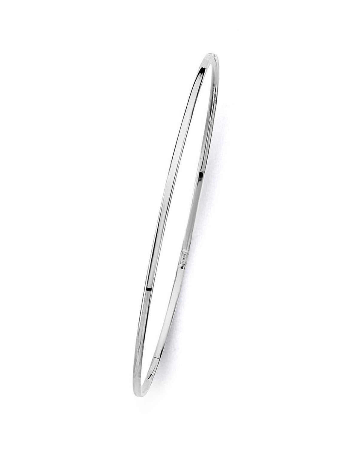 14K White Gold 1.5mm Light Plain Bangle (GL-0208)
