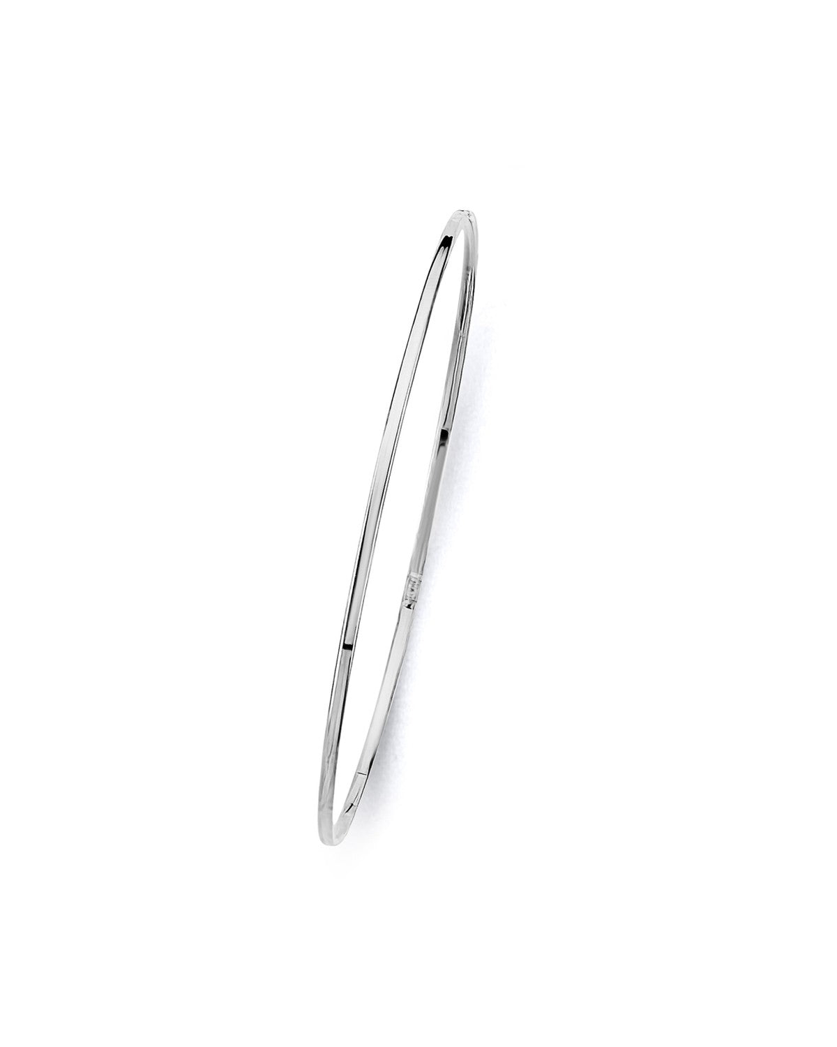 14K White Gold 1.5mm Light Plain Bangle (GL-0208)
