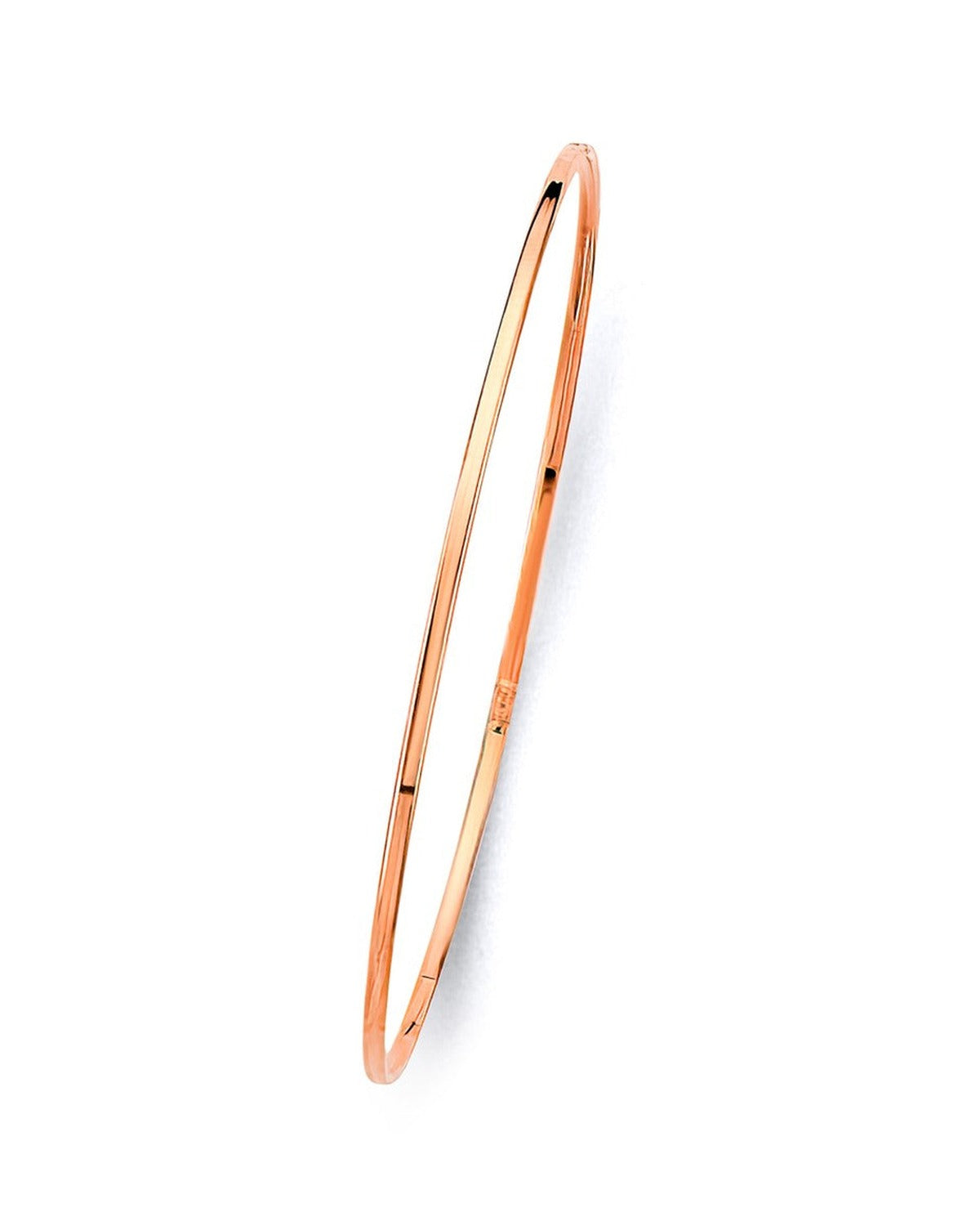 14K Rose Gold Pink 1.5mm Light Plain Bangle (GL-0209)