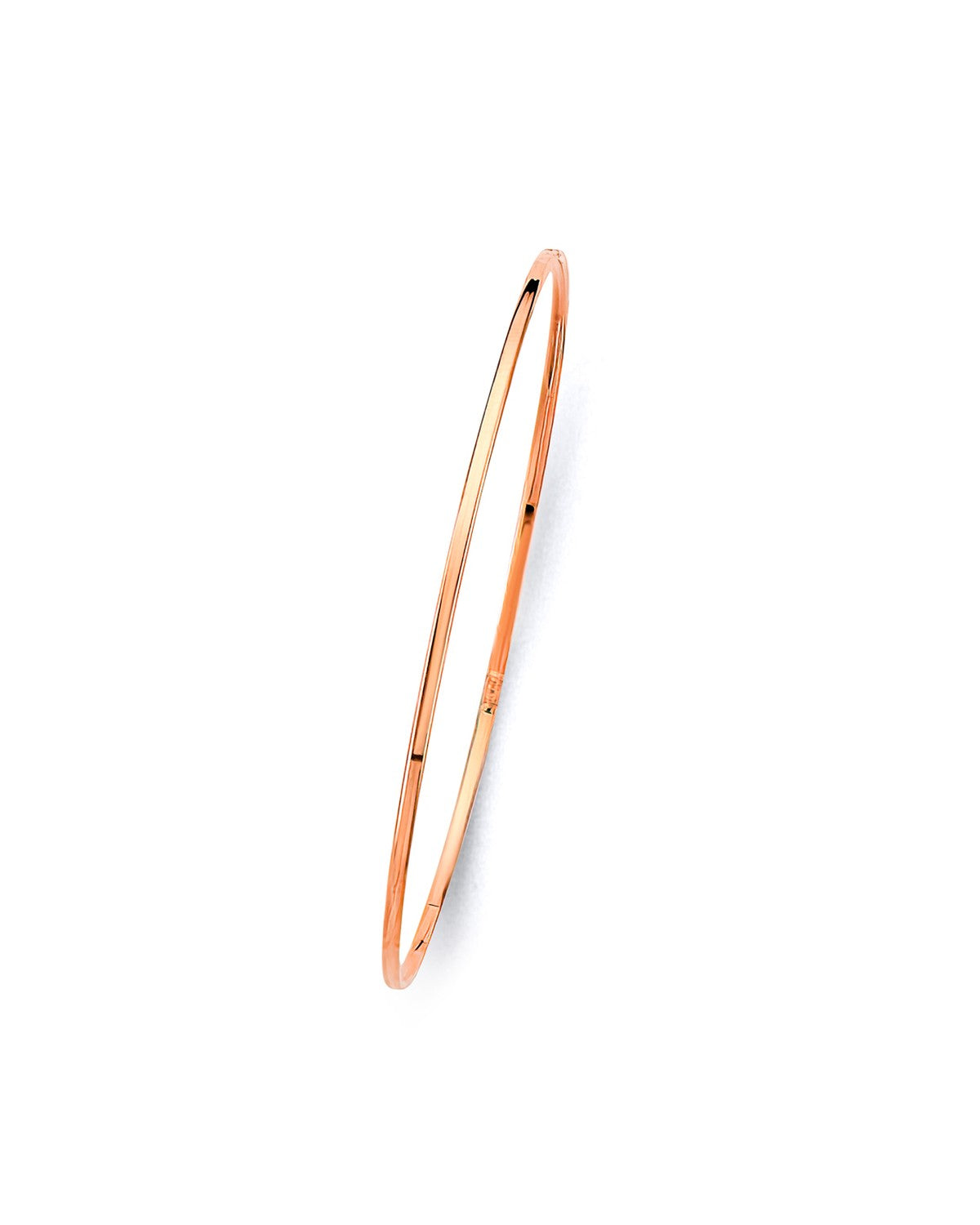 14K Rose Gold Pink 1.5mm Light Plain Bangle (GL-0209)