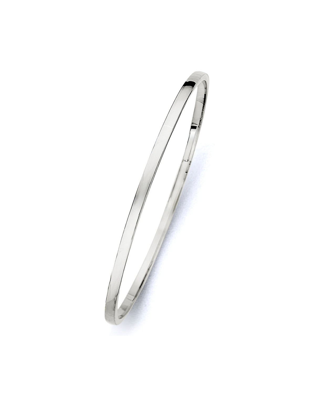 14K White Gold 3mm Square Hollow Bangle (GL-0211)
