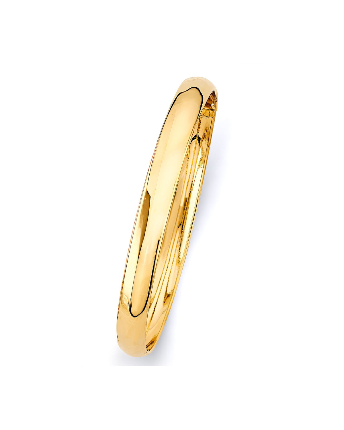 14K Yellow Gold 8mm Plain Flexible Bangle (GL-0227)