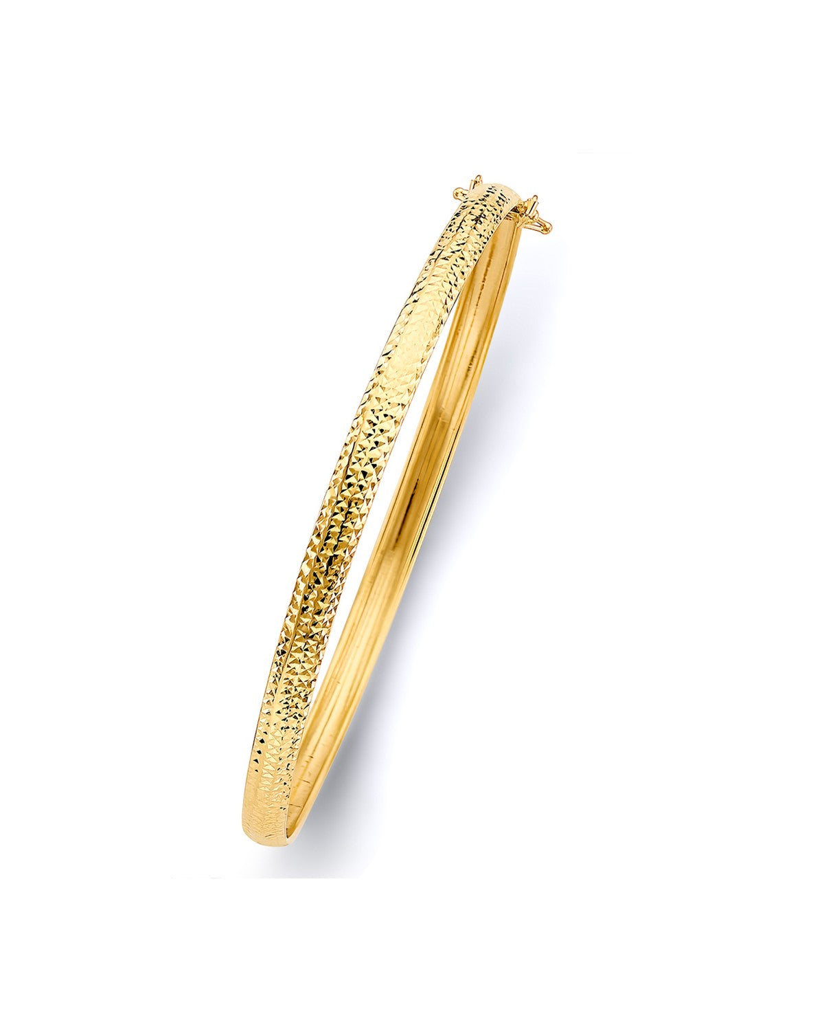 14K Yellow Gold 5mm Crystal DC Flexible Bangle Chain (GL-0231)