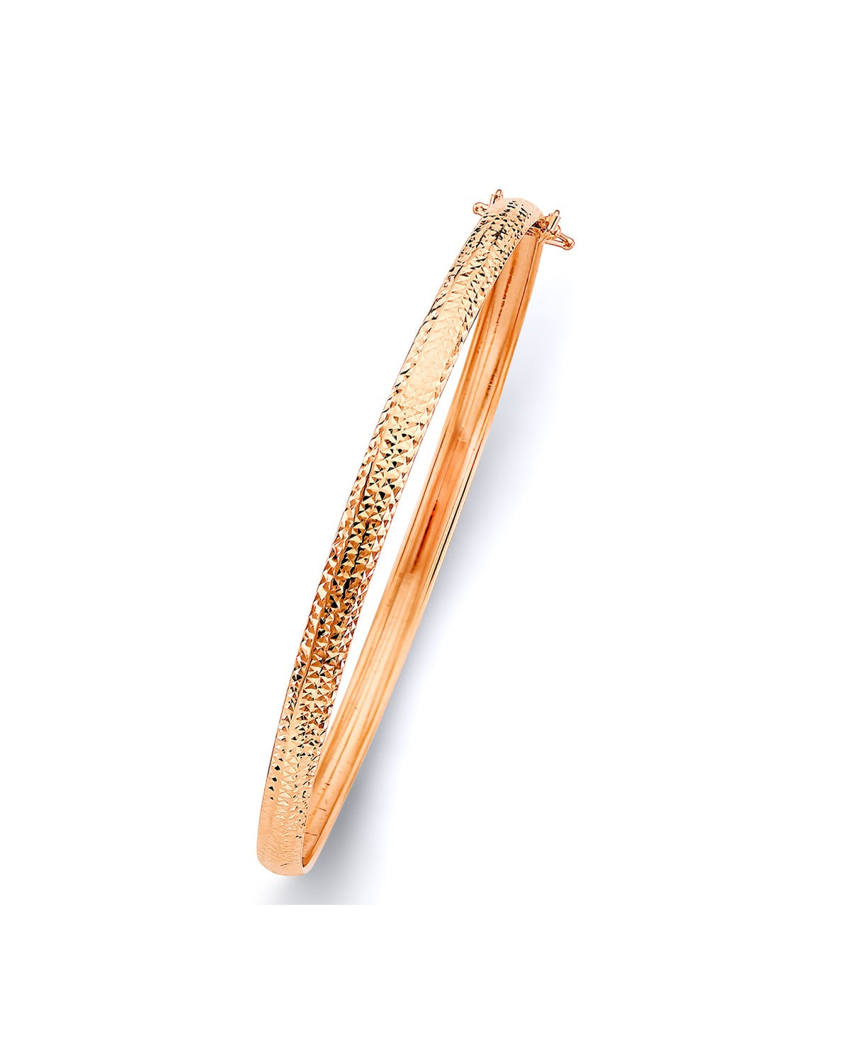 14K Rose Gold Pink 5mm Crystal DC Flexible Bangle Chain (GL-0233)