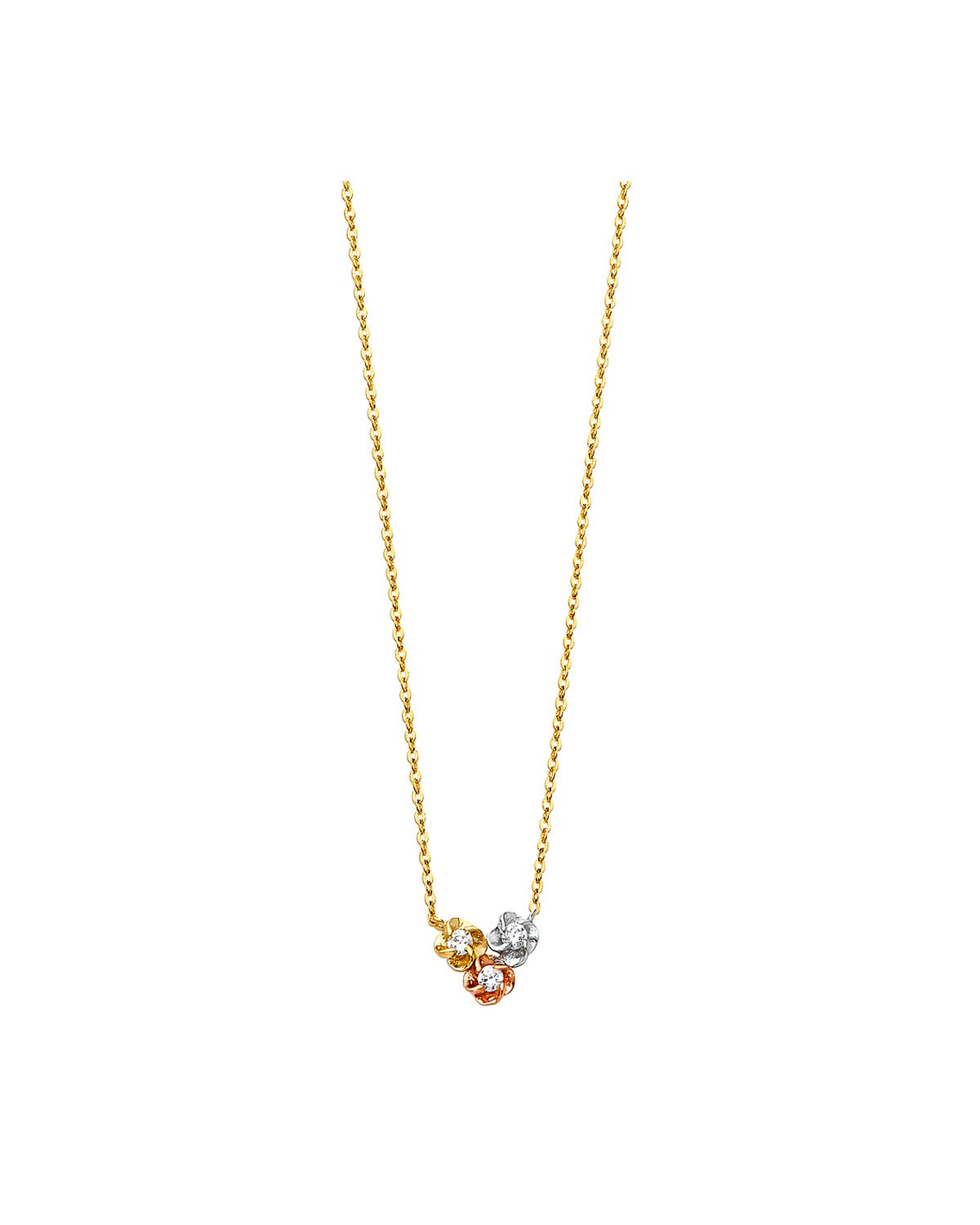 14K Tri-Color Gold 3C Necklace (NK-0092)