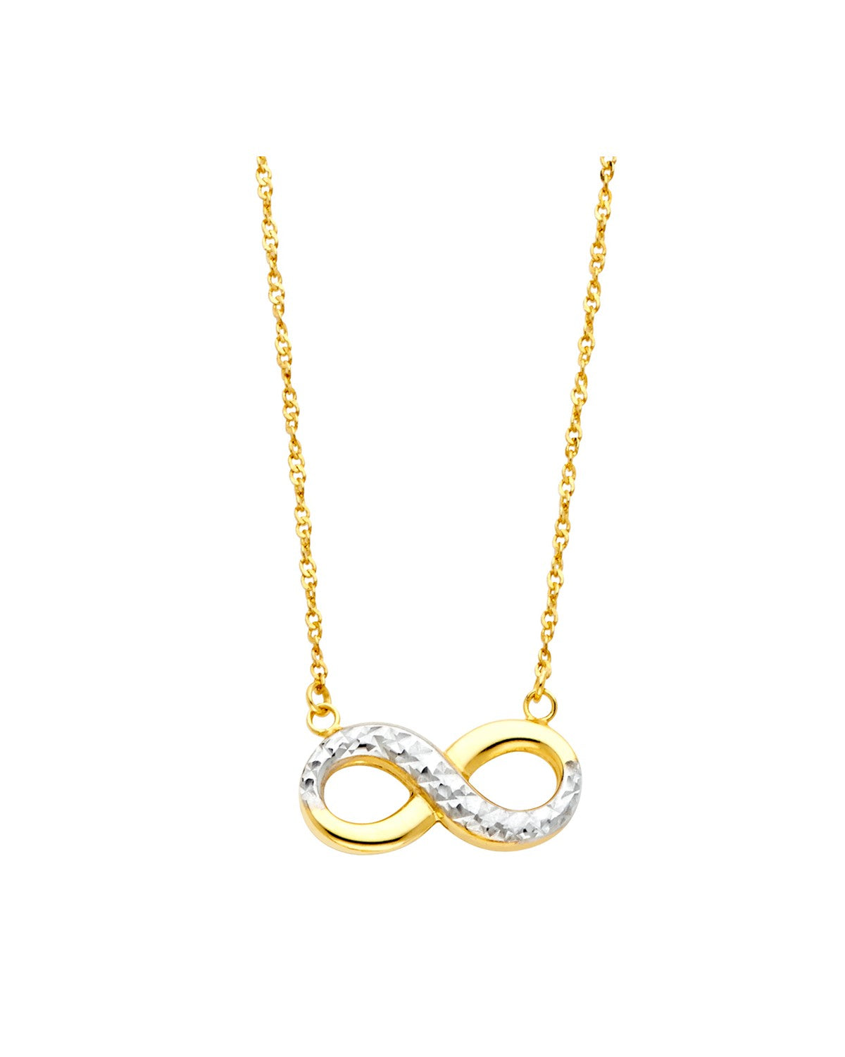 14K Two-Tone Gold 2T Infinity Necklace (NK-0147)