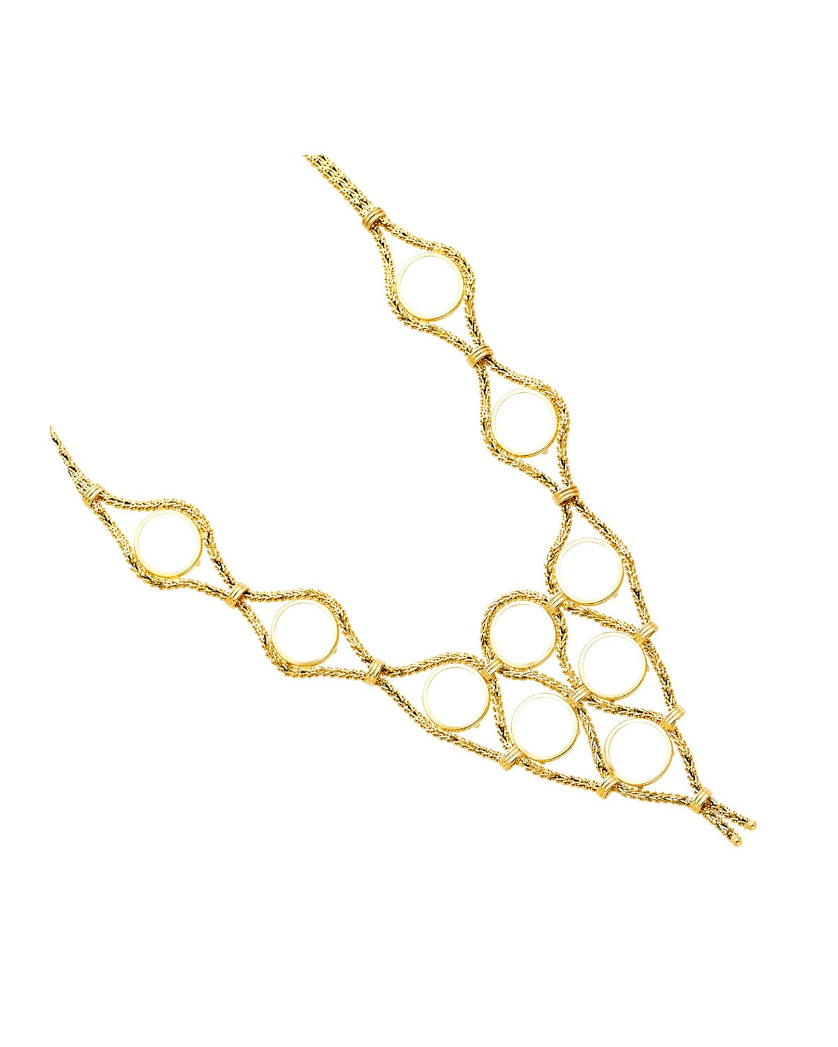14K Yellow Gold 2.5 Pesos (10PCS) Bola Necklace (NK-0154)