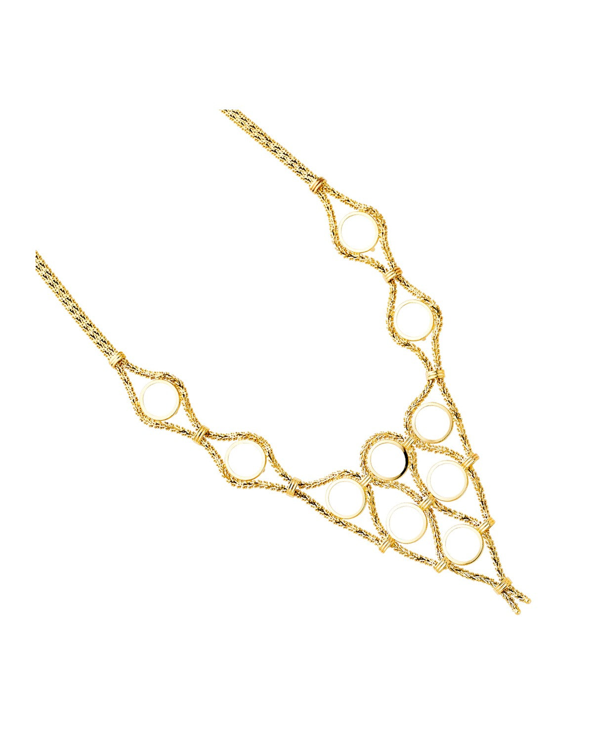 14K Yellow Gold 2 Pesos (10PCS) Bola Necklace (NK-0155)